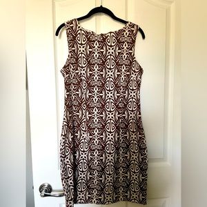 AB Studio sleeveless brown/ cream dress.